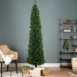 EMINZA Sapin artificiel de Noël (H180 cm) Narrow Vert sapin Sapin vert Hot