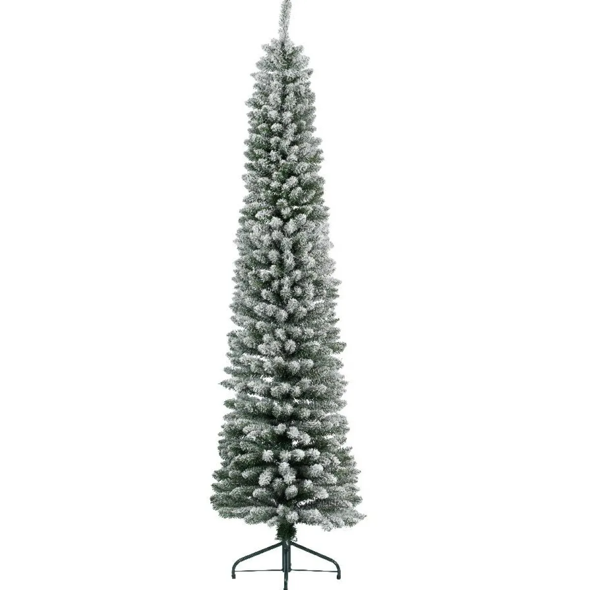 EMINZA Sapin artificiel de Noël (H210 cm) Narrow Vert enneigé Sapin enneigé Discount