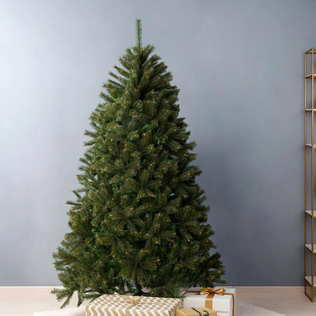 EMINZA Sapin artificiel de Noël (H210 cm) Stockholm Vert finition perlée Vert givré Clearance
