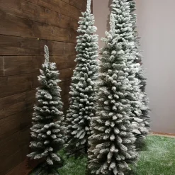 EMINZA Sapin artificiel de Noël (H120 cm) Narrow Vert enneigé Sapin enneigé New