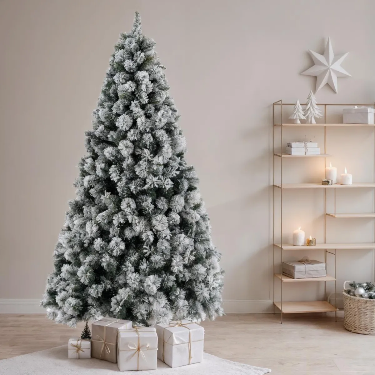 EMINZA Sapin artificiel de Noël (H210 cm) Edmonton Vert enneigé Sapin enneigé Best