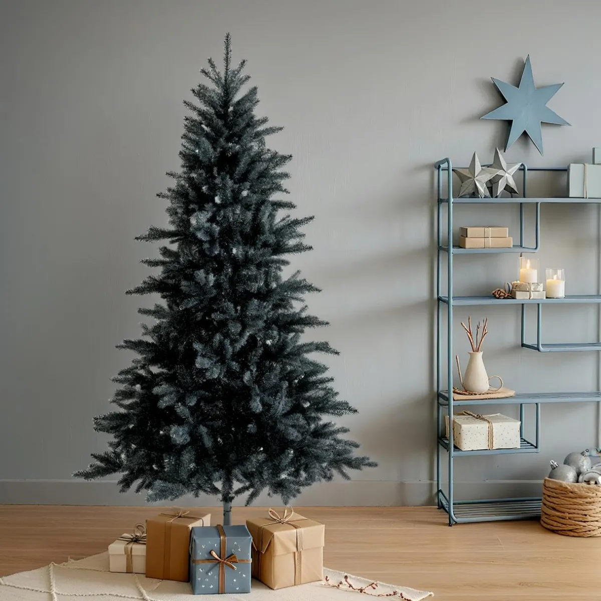 EMINZA Sapin artificiel de Noël (H210 cm) Munich Noir Sapin noir Discount