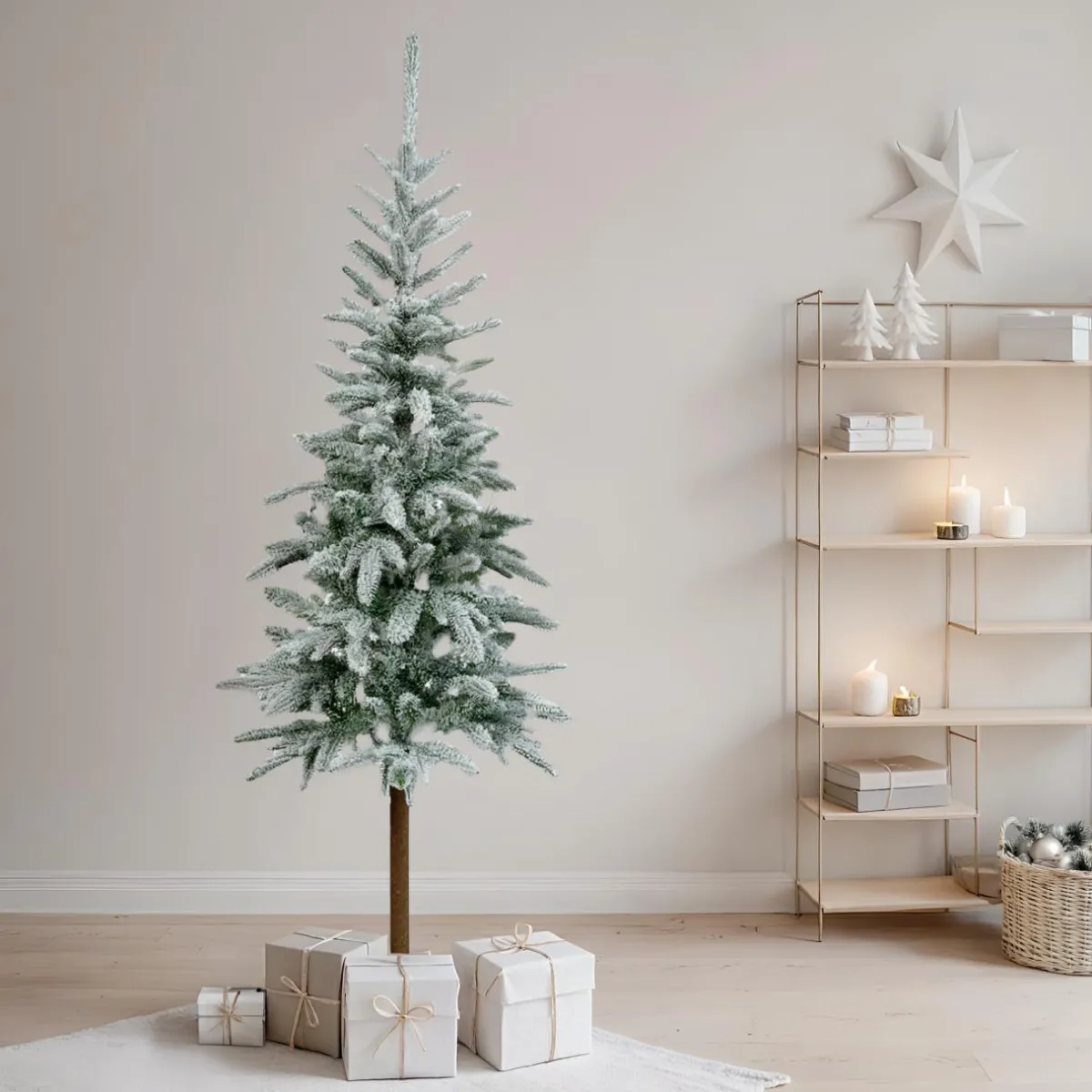 EMINZA Sapin artificiel de Noël (H210 cm) Glockner Vert enneigé Sapin enneigé Best