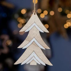 KAEMINGK Sapin de Noël à suspendre (H10 cm) Maé Blanc Clearance