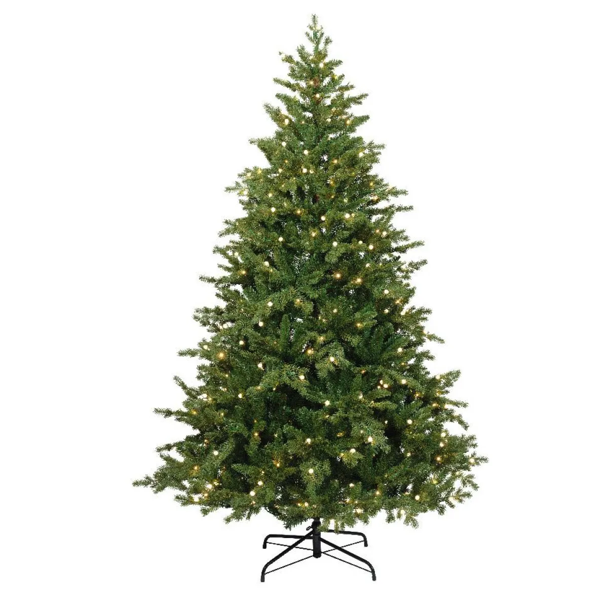 EMINZA Sapin de Noël artificiel lumineux 600 LED (H240 cm) Idaho Vert sapin Sapin vert lumineux
