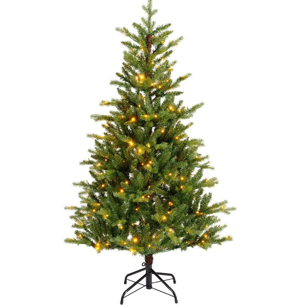 EMINZA Sapin de Noël artificiel lumineux (220 LED) H150 cm Allix Vert sapin Sapin vert lumineux Best