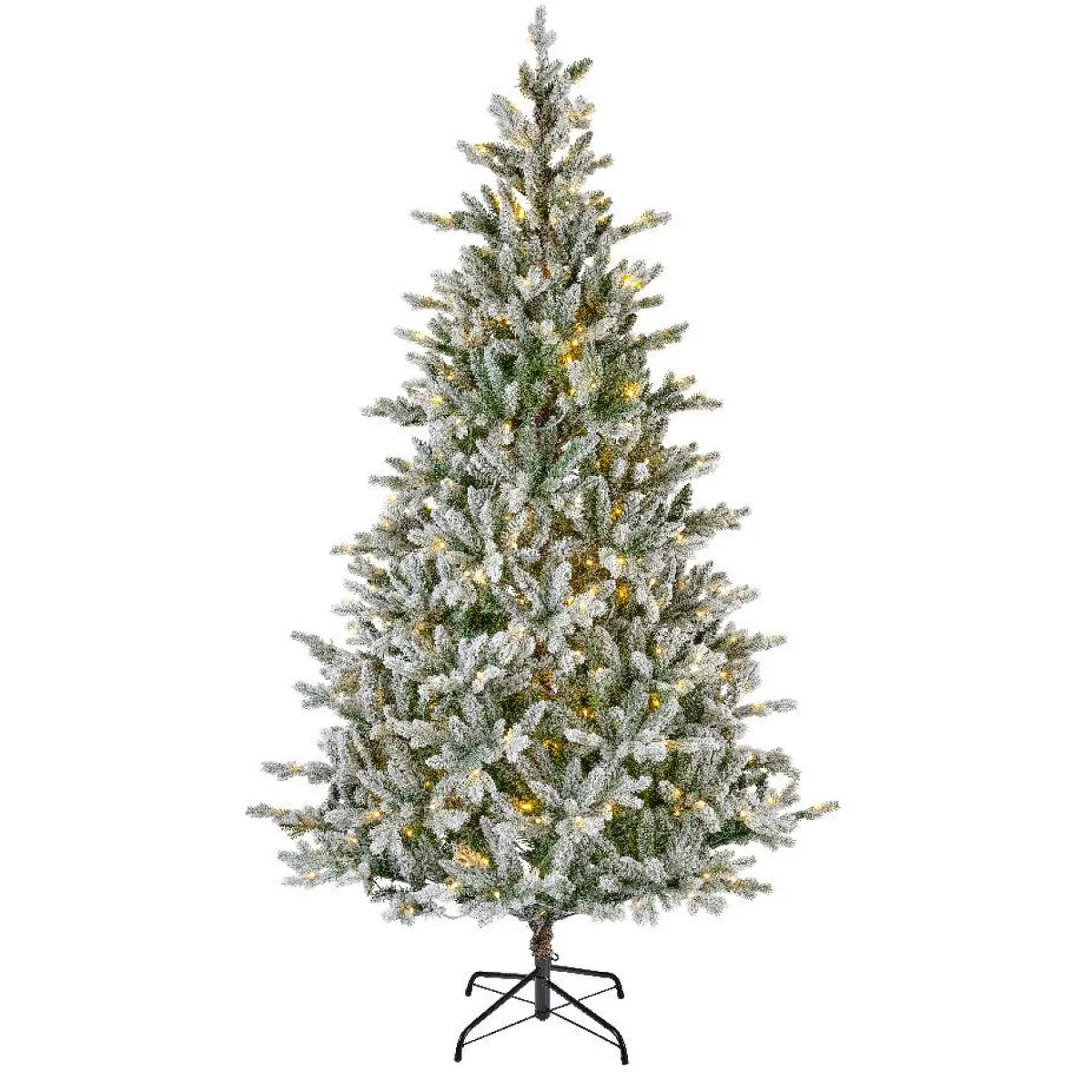 EMINZA Sapin de Noël artificiel lumineux 430 LED (H210 cm) Allix Vert enneigé Sapin enneigé lumineux Clearance