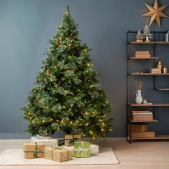 EMINZA Sapin de Noël artificiel lumineux (H180 cm) Washington Luxe Vert sapin Sapin vert lumineux Clearance