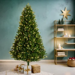 EMINZA Sapin de Noël artificiel lumineux 320 LED (H180 cm) Barrow Vert sapin Sapin vert lumineux Best