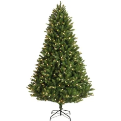 EMINZA Sapin de Noël artificiel lumineux 400 LED (H210 cm) Barrow Vert sapin Sapin vert lumineux Sale