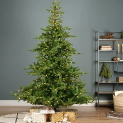 EMINZA Sapin de Noël artificiel lumineux 400 LED (H180 cm) Glorious Vert sapin Sapin vert lumineux