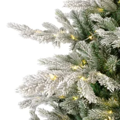 EMINZA Sapin de Noël artificiel lumineux 400 LED (H180 cm) Glorious Vert enneigé Sapin enneigé lumineux Discount