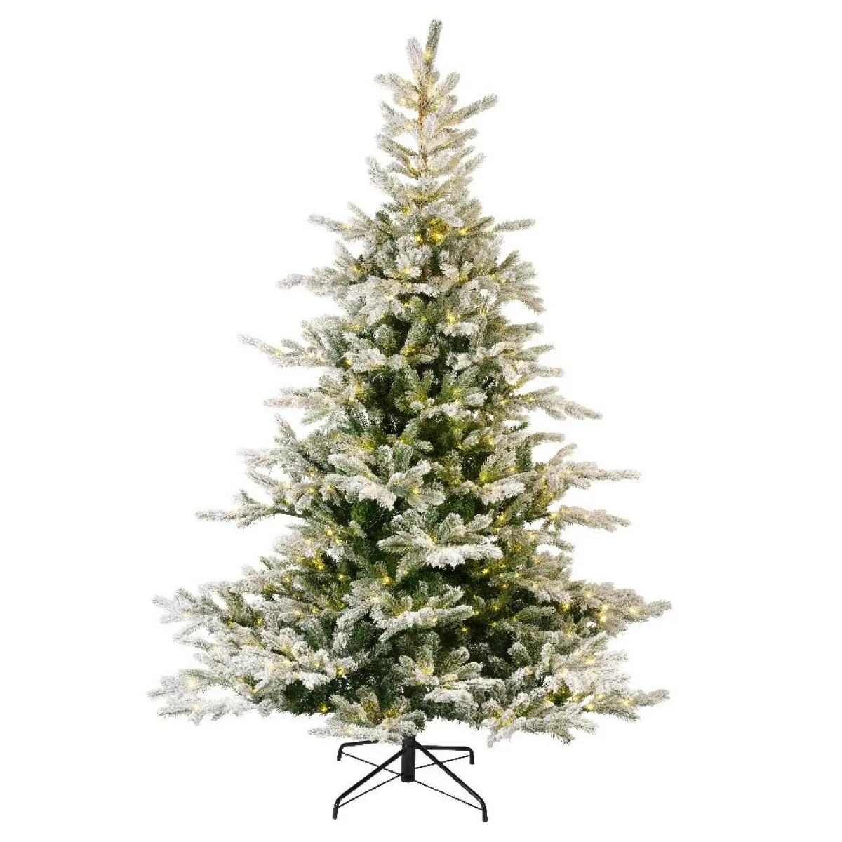EMINZA Sapin de Noël artificiel lumineux 400 LED (H180 cm) Glorious Vert enneigé Sapin enneigé lumineux Discount