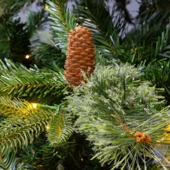 EMINZA Sapin de Noël artificiel lumineux (H210 cm) Washington Luxe Vert sapin Sapin vert lumineux