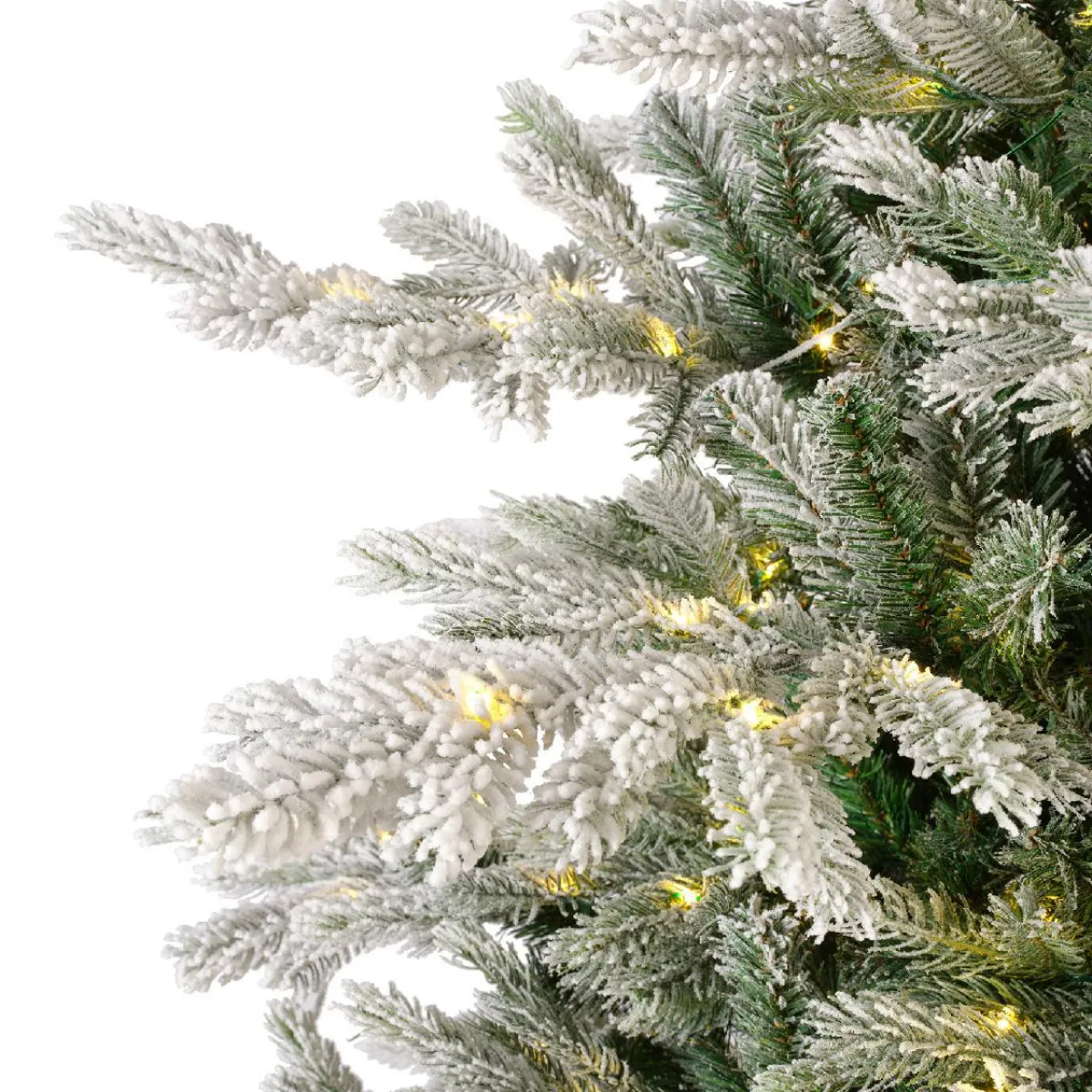 EMINZA Sapin de Noël artificiel lumineux 550 LED (H210 cm) Glorious Vert enneigé Sapin enneigé lumineux Sale