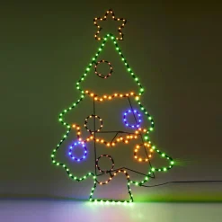 KOOPMAN Sapin de Noël lumineux 201 LED (H80 cm) Néon effet flash Multicolore Best