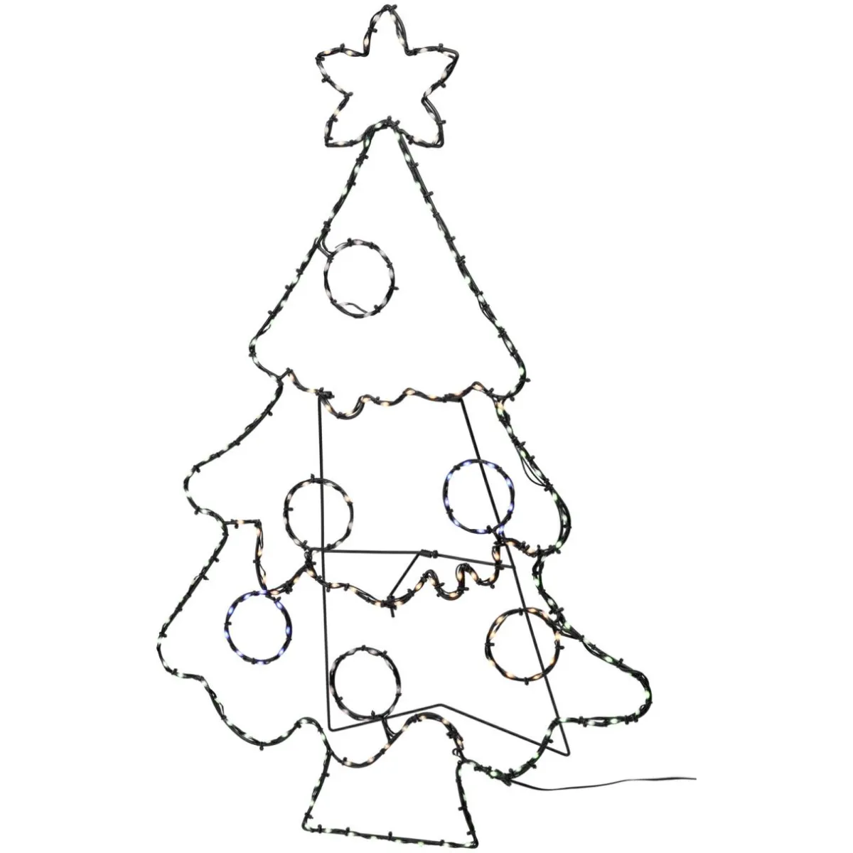 KOOPMAN Sapin de Noël lumineux 201 LED (H80 cm) Néon effet flash Multicolore Best