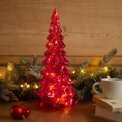 KAEMINGK Sapin de Noël lumineux à piles 20 LED (H32 cm) Eternel Rouge Clearance
