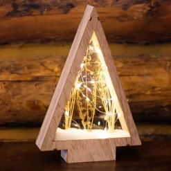 KAEMINGK Sapin de Noël lumineux à piles 40 LED (H47 cm) Wood Blanc chaud Sale