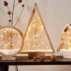 KAEMINGK Sapin de Noël lumineux à piles 40 LED (H47 cm) Wood Blanc chaud Sale