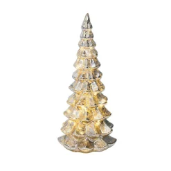 KAEMINGK Sapin de Noël lumineux à piles 20 LED (H32 cm) Eternel Argent