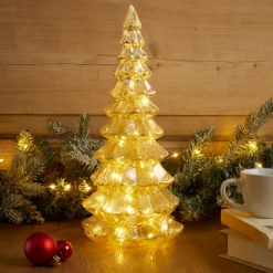KAEMINGK Sapin de Noël lumineux à piles 20 LED (H32 cm) Eternel Or Discount