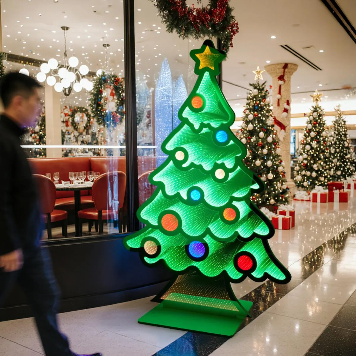 KOOPMAN Sapin de Noël lumineux Géant 942 LED (H180 cm) Infinity Multicolore Sale