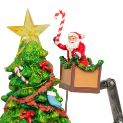 JJA Sapin de Noël musical et animé (H39 cm) Père Noël en nacelle Multicolore Hot