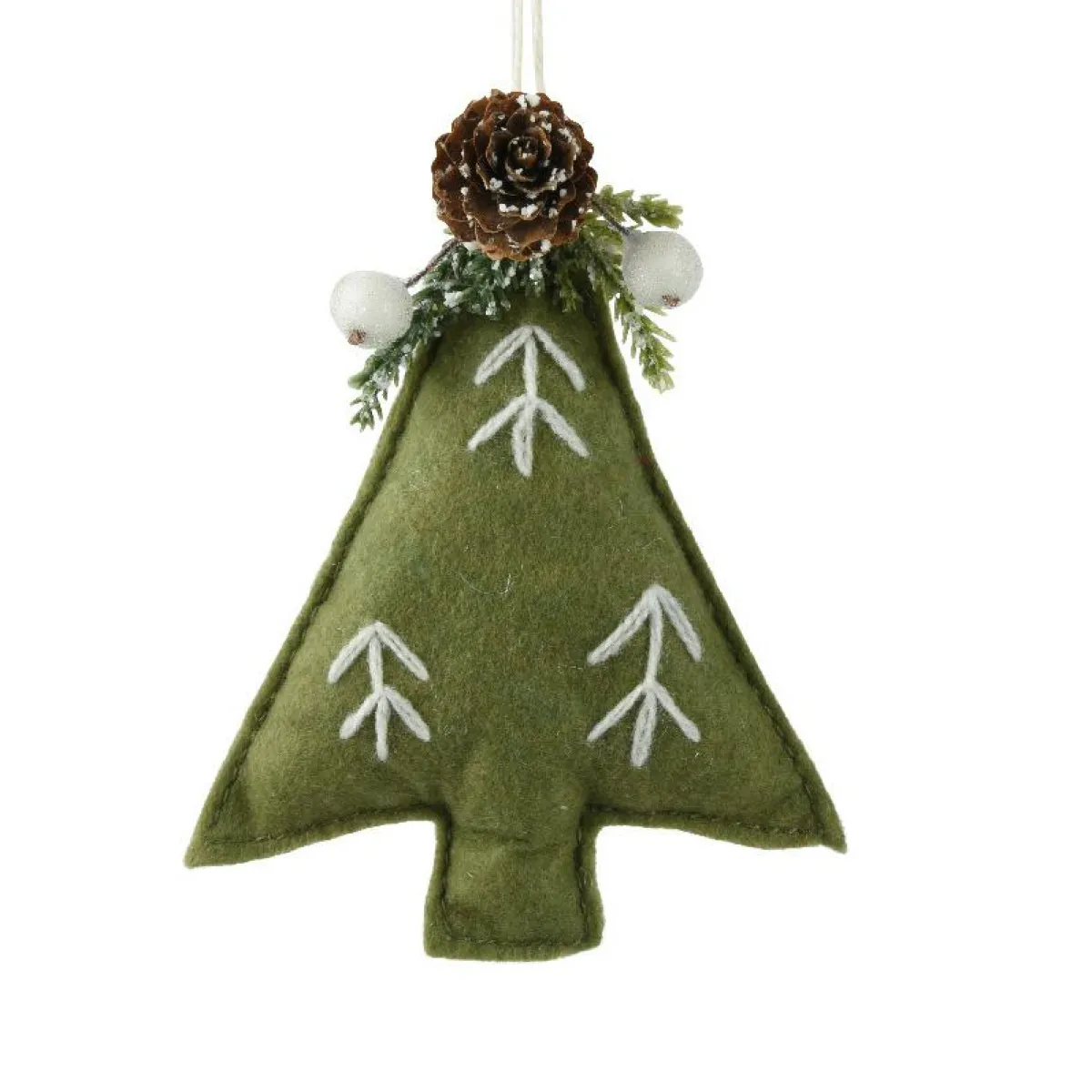 KAEMINGK Sapin en feutrine à suspendre (H13 cm) Alpin Vert romarin New