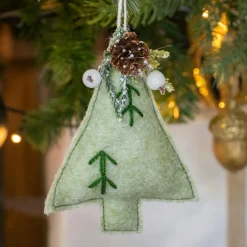 KAEMINGK Sapin en feutrine à suspendre (H13 cm) Alpin Menthe blanche Vert menthe Clearance