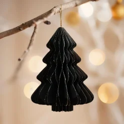 KAEMINGK Sapin en papier à suspendre (H15 cm) fermeture Magnétique Noir Outlet