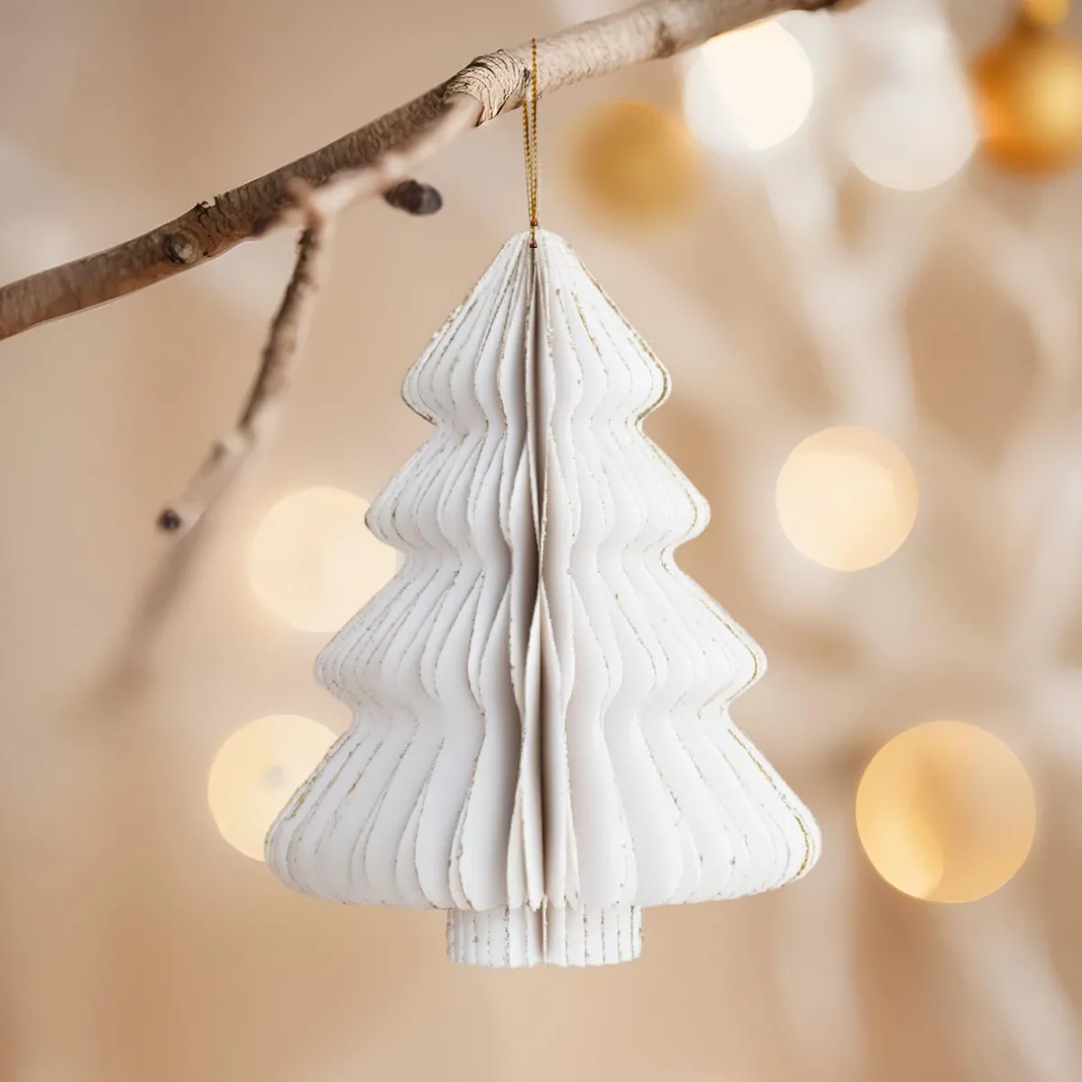 KAEMINGK Sapin en papier à suspendre (H15 cm) Fermeture Magnétique Blanc Online