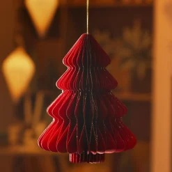 KAEMINGK Sapin en papier à suspendre (H15 cm) fermeture Magnétique Rouge Best