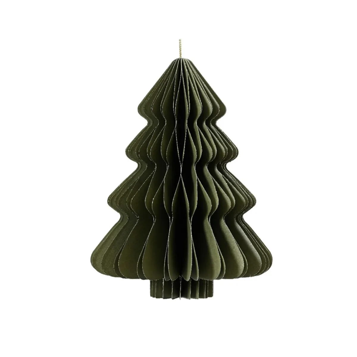 KAEMINGK Sapin en papier à suspendre (H15 cm) Fermeture Magnétique Vert romarin Sale