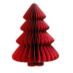 KAEMINGK Sapin en papier à suspendre (H40 cm) fermeture Magnétique Rouge New
