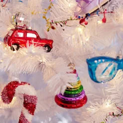 KAEMINGK Sapin en verre à suspendre (H10 cm) Noël joyeux Multicouleur Multicolore