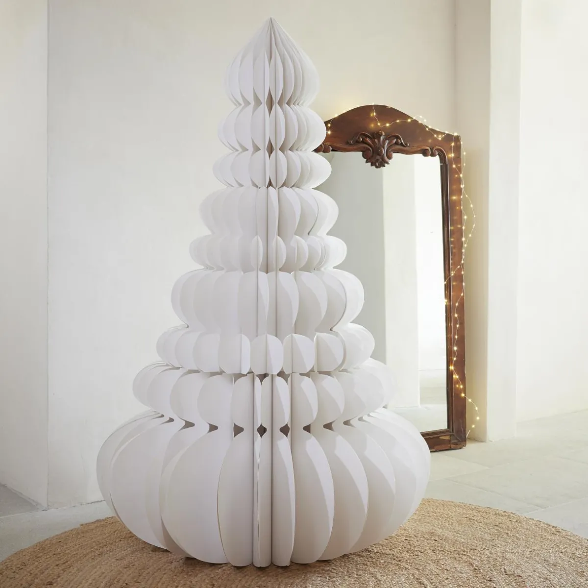 KAEMINGK Sapin Géant papier à poser (H160 cm) Fermeture Magnétique Blanc Best