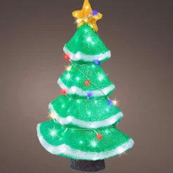 EMINZA Sapin lumineux 120 LED (H56 cm) Étoile scintillante Blanc froid Vert Outlet