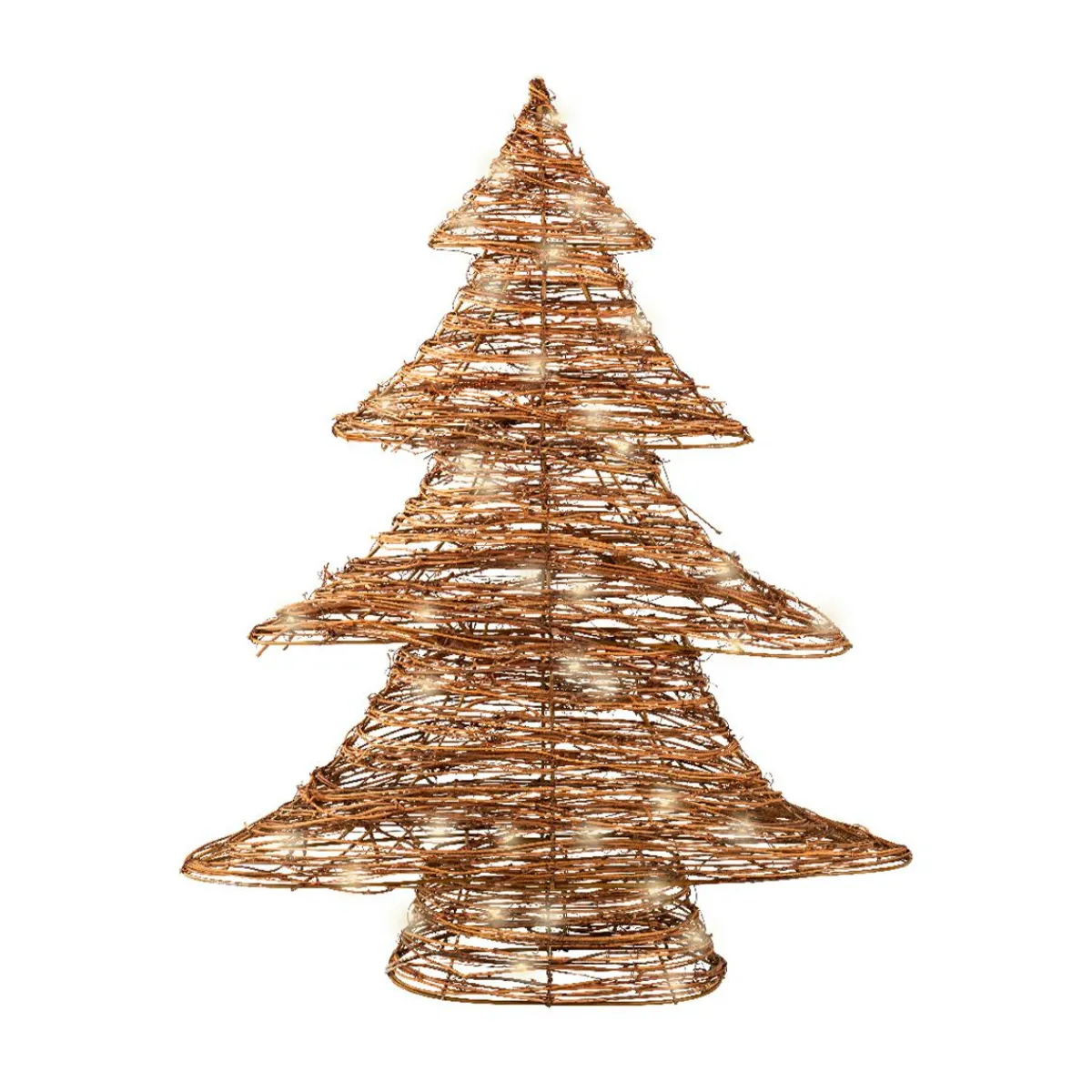 KAEMINGK Sapin lumineux à piles 30 LED (H40 cm) Christmas Rotin Blanc chaud Naturel Hot