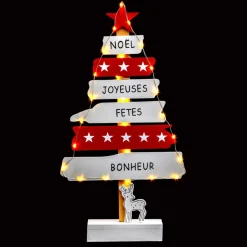Feeric Lights & Christmas Sapin lumineux en bois à piles (H50 cm) Blanc chaud Sale