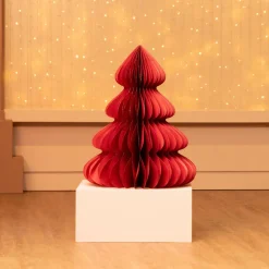 KAEMINGK Sapin papier à poser (H90 cm) Fermeture Magnétique Rouge Hot