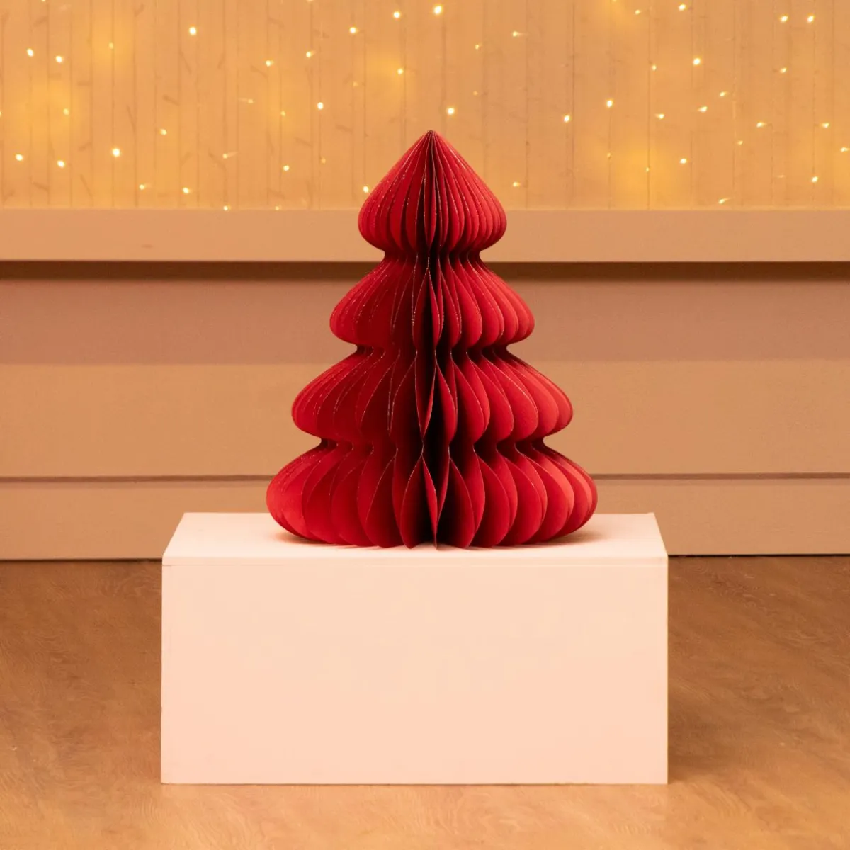 KAEMINGK Sapin papier à poser (H60 cm) Fermeture Magnétique Rouge Hot