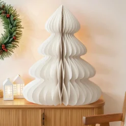 KAEMINGK Sapin papier à poser (H90 cm) Fermeture Magnétique Blanc Sale