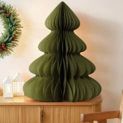 KAEMINGK Sapin papier à poser (H90 cm) Fermeture Magnétique Vert Discount