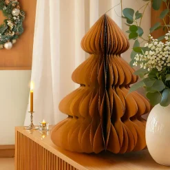 KAEMINGK Sapin papier à poser (H60 cm) Fermeture Magnétique Brun café Clearance