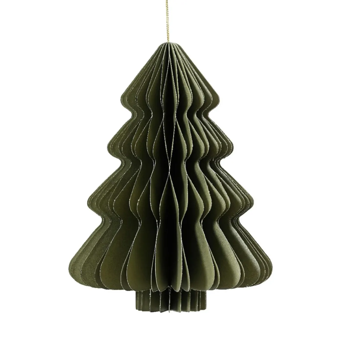 KAEMINGK Sapin papier à suspendre (H40 cm) Fermeture Magnétique Vert New