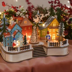 BLACHERE Scène de vie illuminée 10 LED (H18 cm) Village coloré Multicolore Online