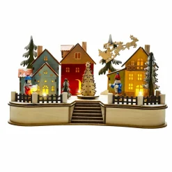 BLACHERE Scène de vie illuminée 10 LED (H18 cm) Village coloré Multicolore Online