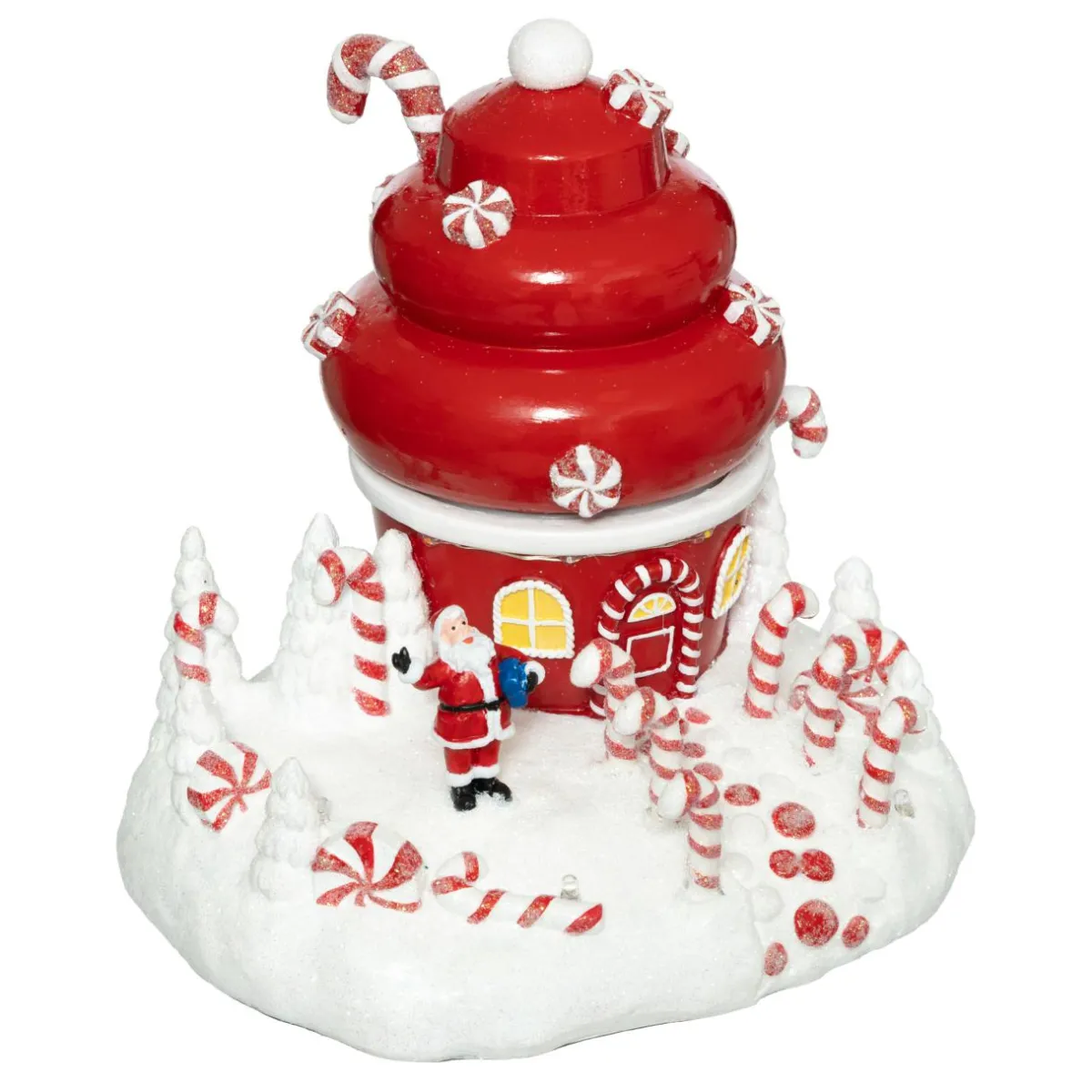 FEERIC LIGHTS Scène de vie illuminée et animée (H17 cm) Cupcake du Père Noël Outlet