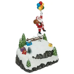 FEERIC LIGHTS Scène de vie illuminée et animée (H22 cm) Envol du Père Noël New
